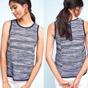 Anthropologie Vanessa Virginia Striped Indira Navy and White Tank Top